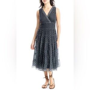 Max Studio Black and White Polka Dot Maxi Dress